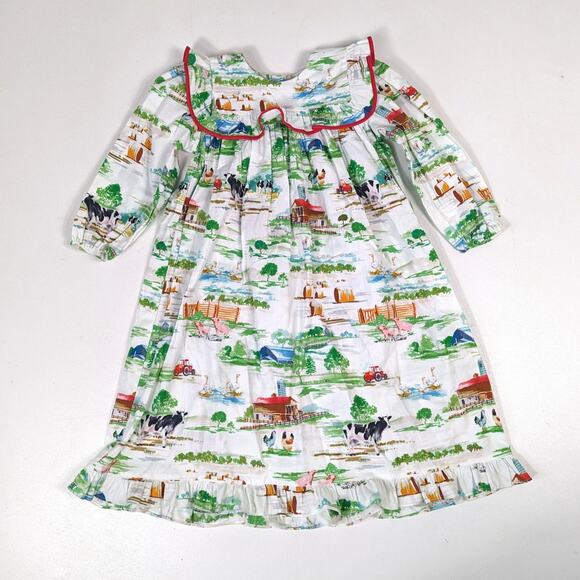 Le Za Me Dress Girls Sz 6 Farm Barn Autumn Boutique Long Sleeve Casual - Picture 1 of 7